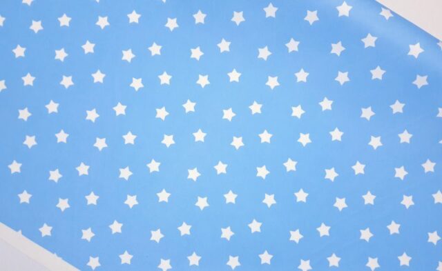 Mavi Küçük Sevimli Yıldızlar Kumaş