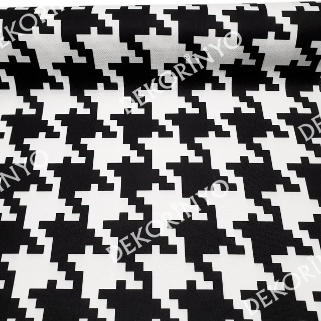 Büyük Kaz Ayağı Desenli Kumaş