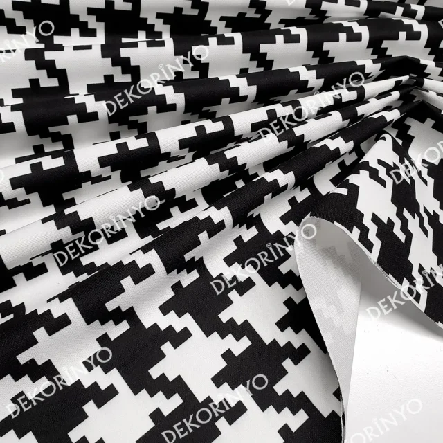 Büyük Kaz Ayağı Desenli Kumaş