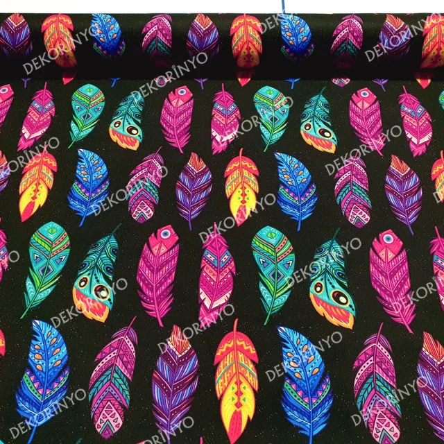 Siyah Tüy Desenli Kumaş