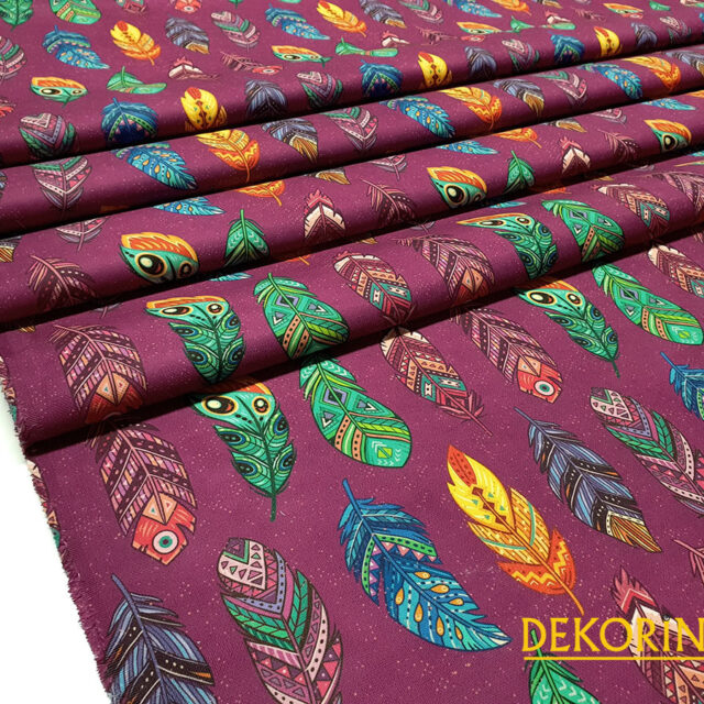 Mürdüm Tüy Desenli Kumaş