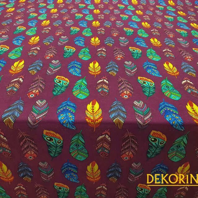 Mürdüm Tüy Desenli Kumaş