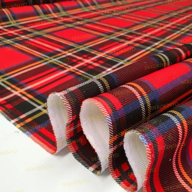 Kırmızı Ekose Kumaş