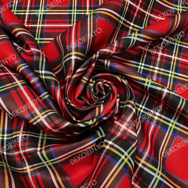 Kırmızı Ekose Kumaş