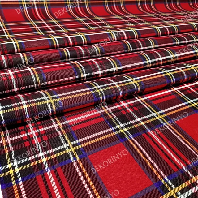 Kırmızı Ekose Kumaş