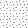 Gri Küçük Sevimli Yıldızlar Kumaş (Beyaz Zemin)