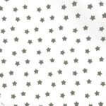 Gri Küçük Sevimli Yıldızlar Kumaş (Beyaz Zemin)