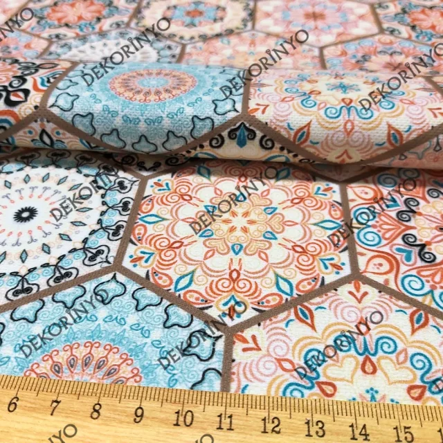 Etnik Altıgenler Kumaş