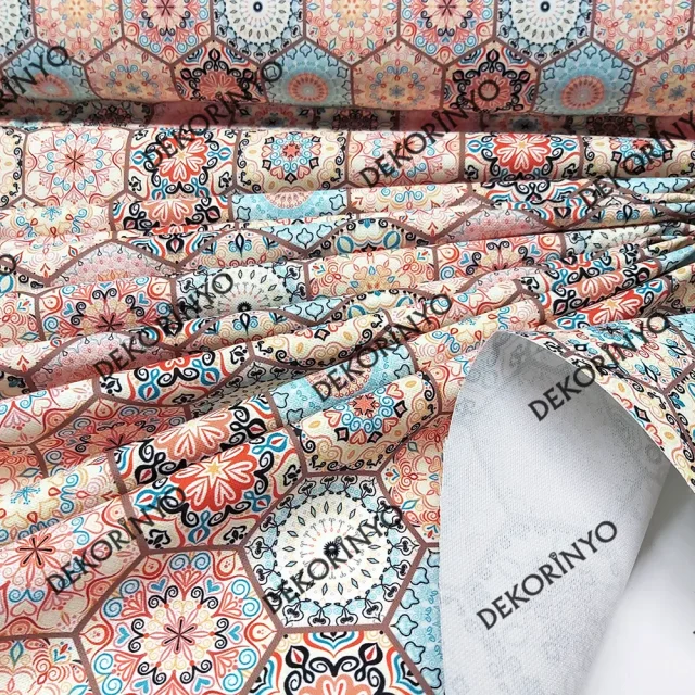 Etnik Altıgenler Kumaş