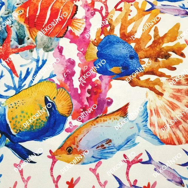 Deniz Altı Balıklar Kumaş