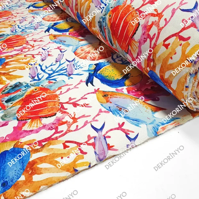 Deniz Altı Balıklar Kumaş