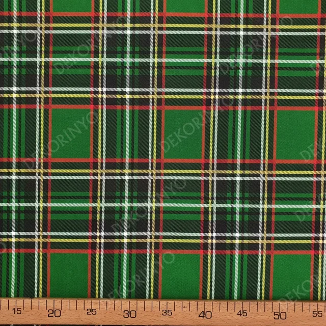 Yeşil Ekose Kumaş