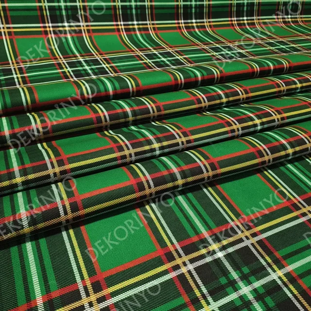 Yeşil Ekose Kumaş