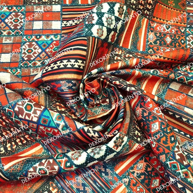 Osmanlı Kilim Desenli Kumaş
