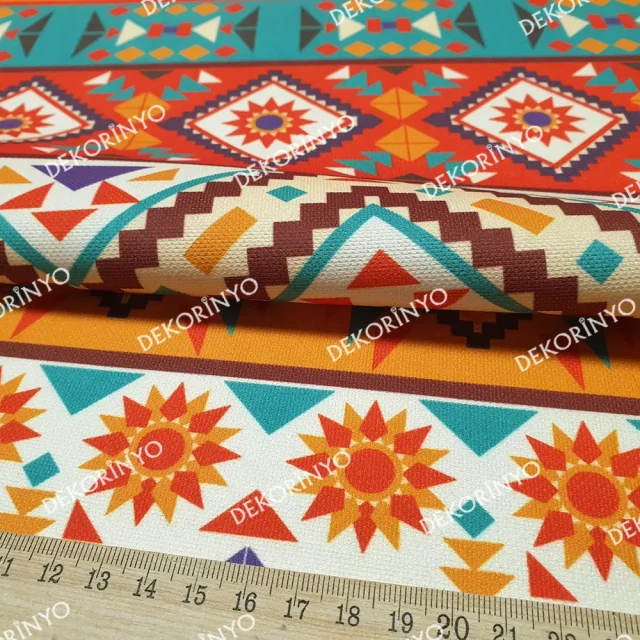 Tribal Aztek Navajo Motifli Kumaş