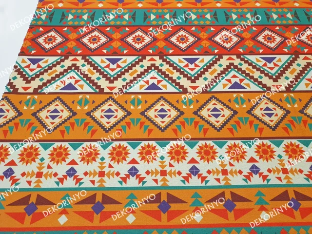 Tribal Aztek Navajo Motifli Kumaş