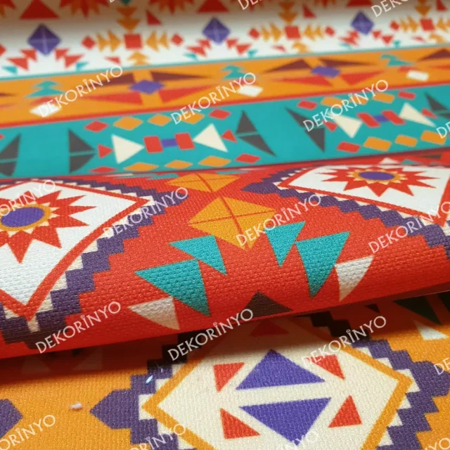 Tribal Aztek Navajo Motifli Kumaş