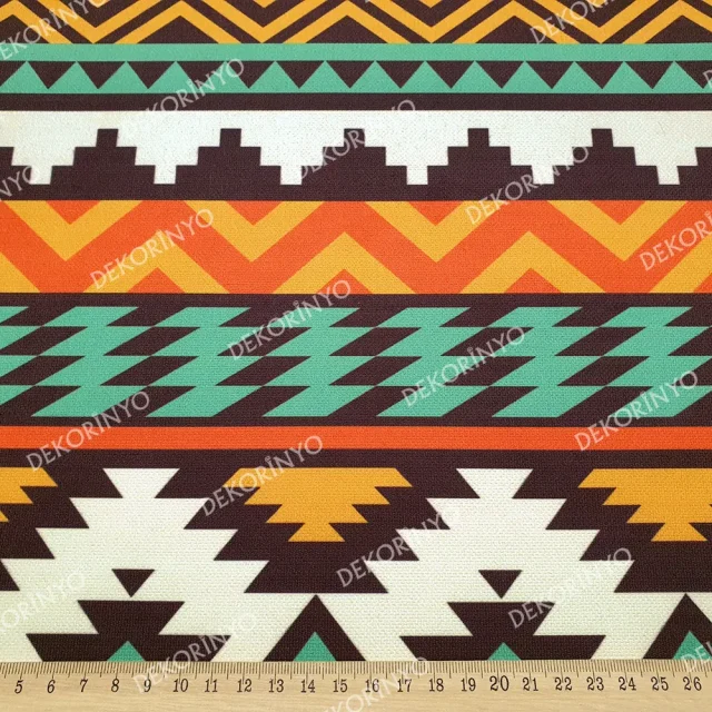 Etnik Kilim Kuzeybatı Aztek Motifli Kumaş