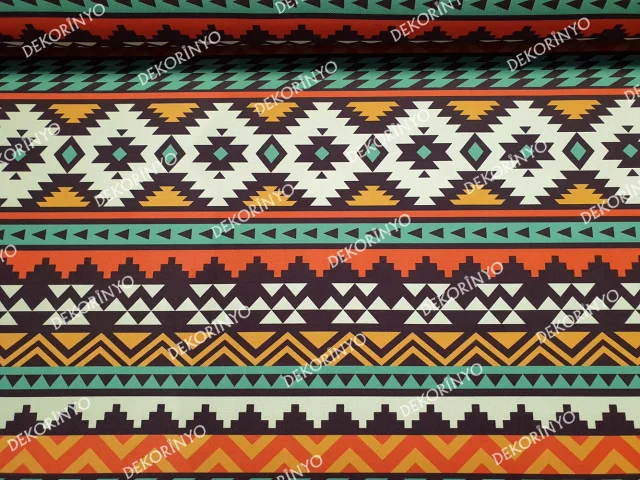 Etnik Kilim Kuzeybatı Aztek Motifli Kumaş