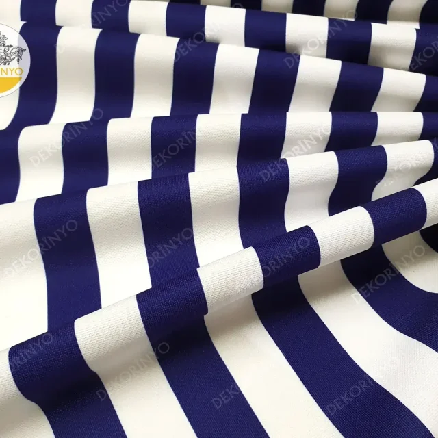 Lacivert Çizgili Kumaş