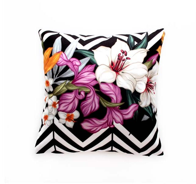 Zigzag Çiçekler Kırlent