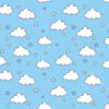 Mavi Zemin Bulutlu Kumaş