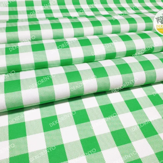 Yeşil Pötikare Kumaş