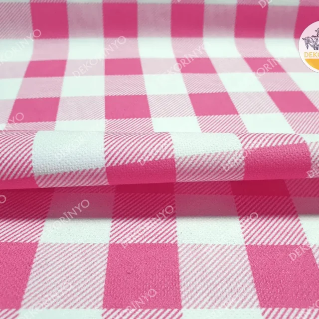 Pembe Pötikare Desenli Kumaş