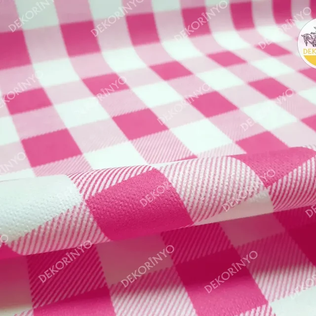 Pembe Pötikare Desenli Kumaş