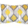 Sarı Gri ikat Dikdörtgen Kırlent