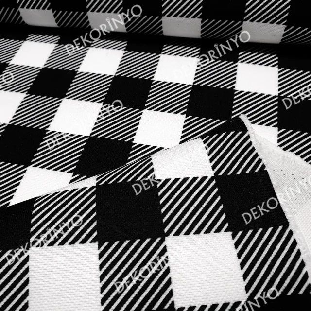 Siyah Pötikare Desenli Kumaş