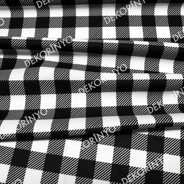 Siyah Pötikare Desenli Kumaş