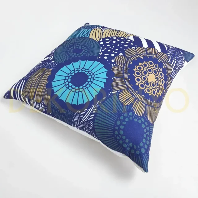 Lacivert Afrikalı Çiçekler Kırlent