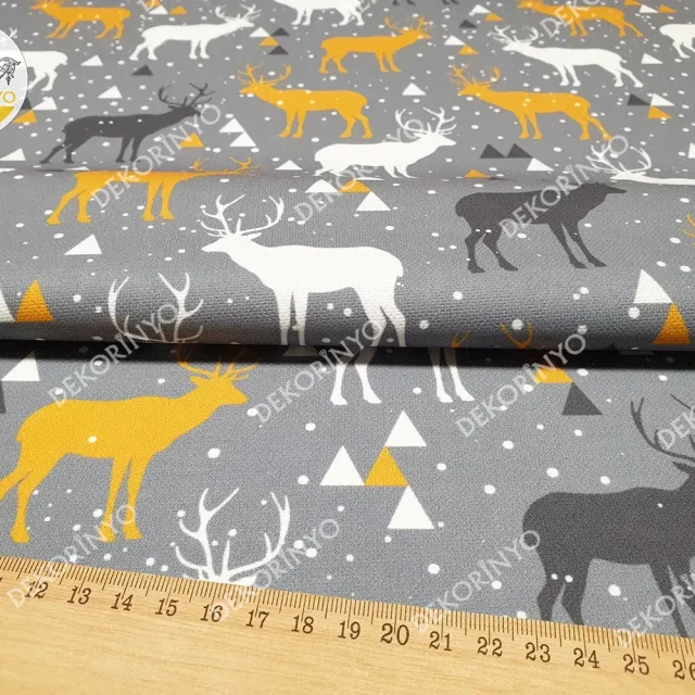 Kış Geyikleri Kumaş