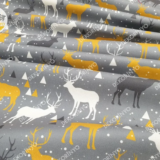 Kış Geyikleri Kumaş