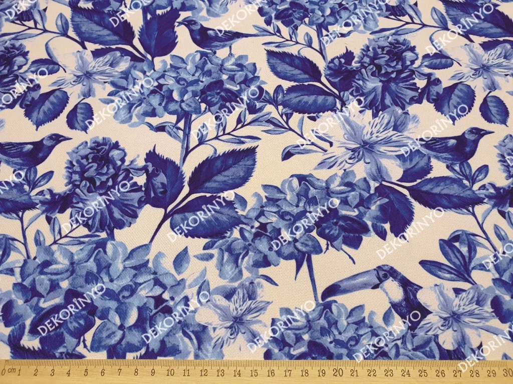Mavi Soft Çiçekli Kumaş
