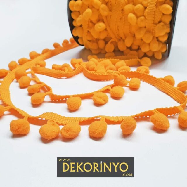 Açık Turuncu Ponpon Şerit