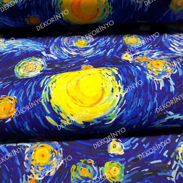 Van Gogh Yıldızlı Gece Kumaş
