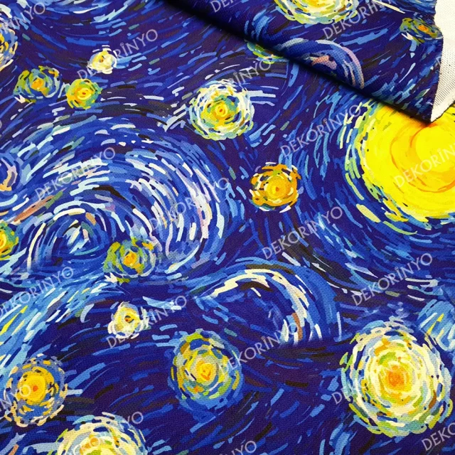 Van Gogh Yıldızlı Gece Kumaş