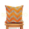 Turuncu Zigzag Desenli Kırlent