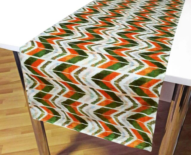 Zigzag ikat Desenli Runner