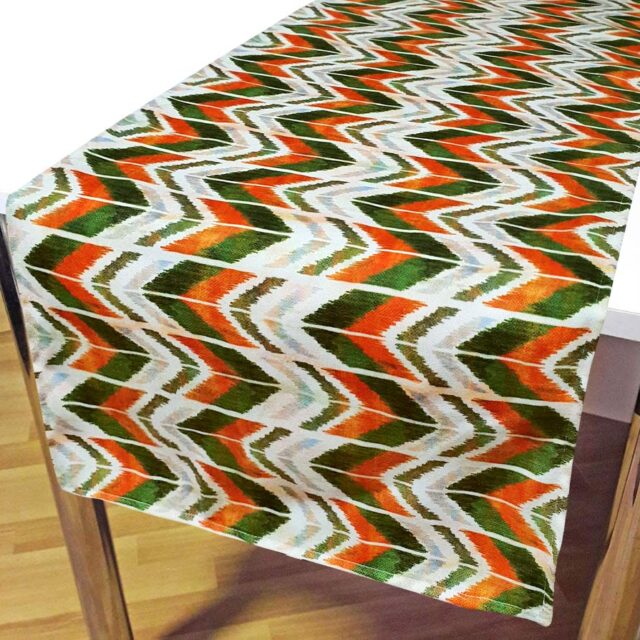 Zigzag ikat Desenli Runner