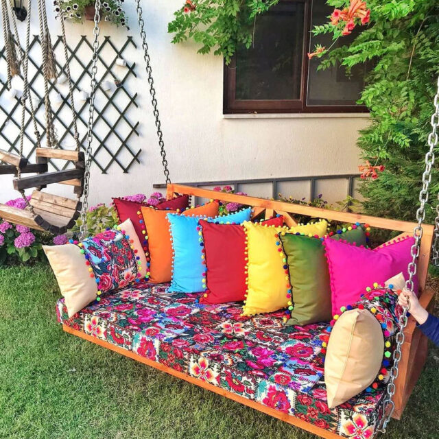 Kanaviçe Patchwork Desenli Kumaş