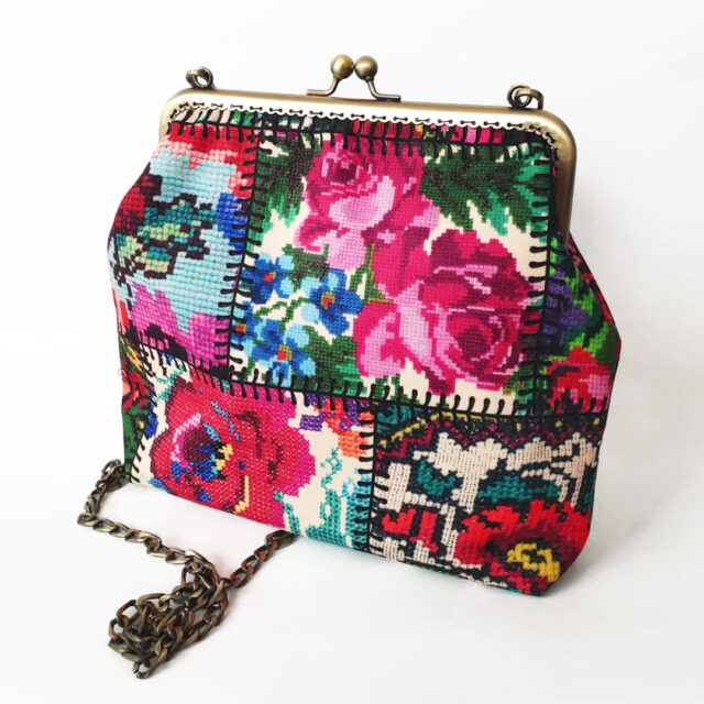 Kanaviçe Patchwork Desenli Kumaş