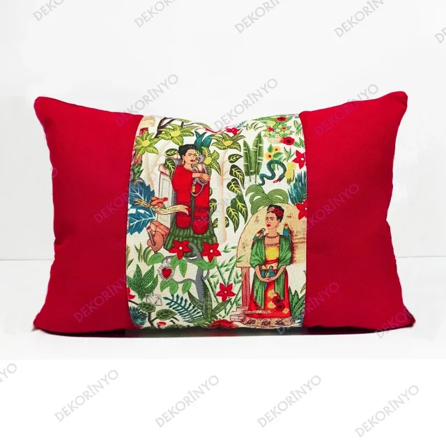 Frida Kahlo Bahçesi Dikdörtgen Kırlent