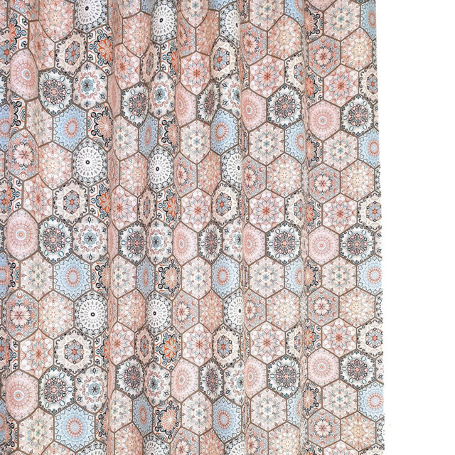 Etnik Altıgenler Desenli Perde