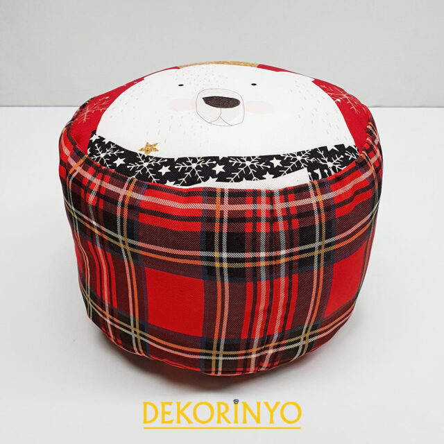 Ekose Ayı Desenli Puf