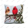 Kardinal Kuşu Desenli Dekoratif Kırlent
