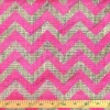 Çuval Zeminli Fuşya Zigzag Döşemelik Kumaş