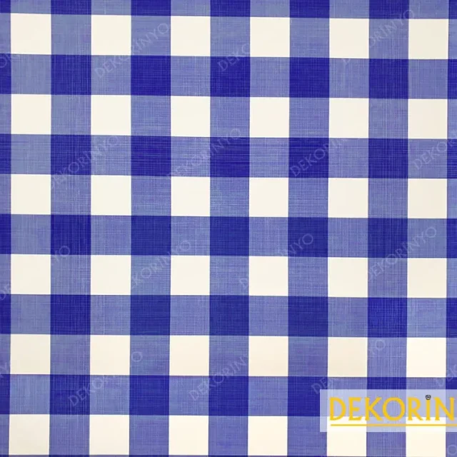 Mavi Pötikare Desenli Döşemelik Kumaş